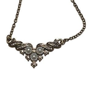 RESERVED Howards gold tone and faux pearl necklace